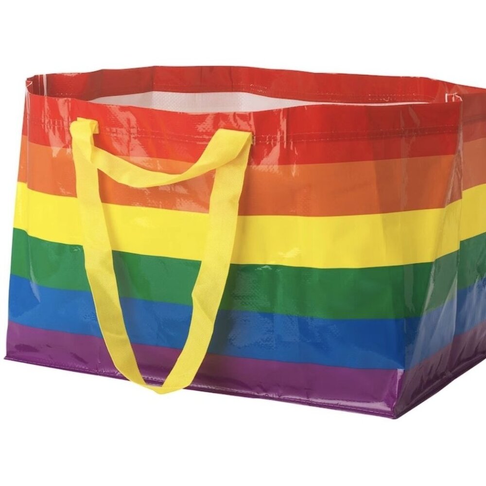 Reusable Shopping Tote Bag Ikea Rainbow Pride Double Handle Large Striped mq